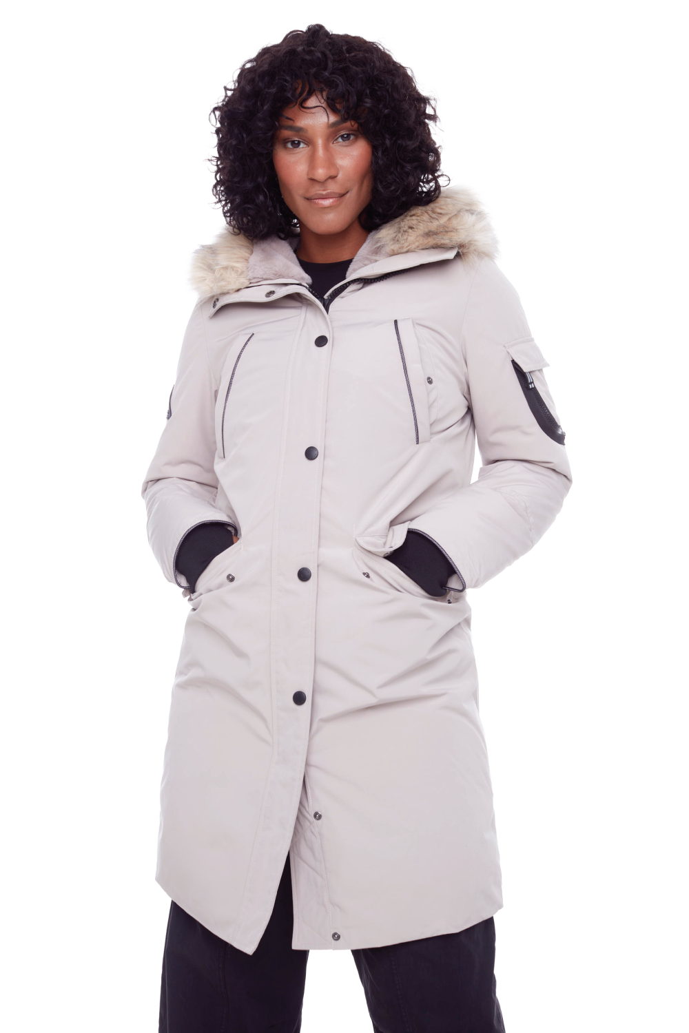 LAURENTIAN | WOMEN'S VEGAN DOWN (RECYCLED) LONG PARKA, TAUPE