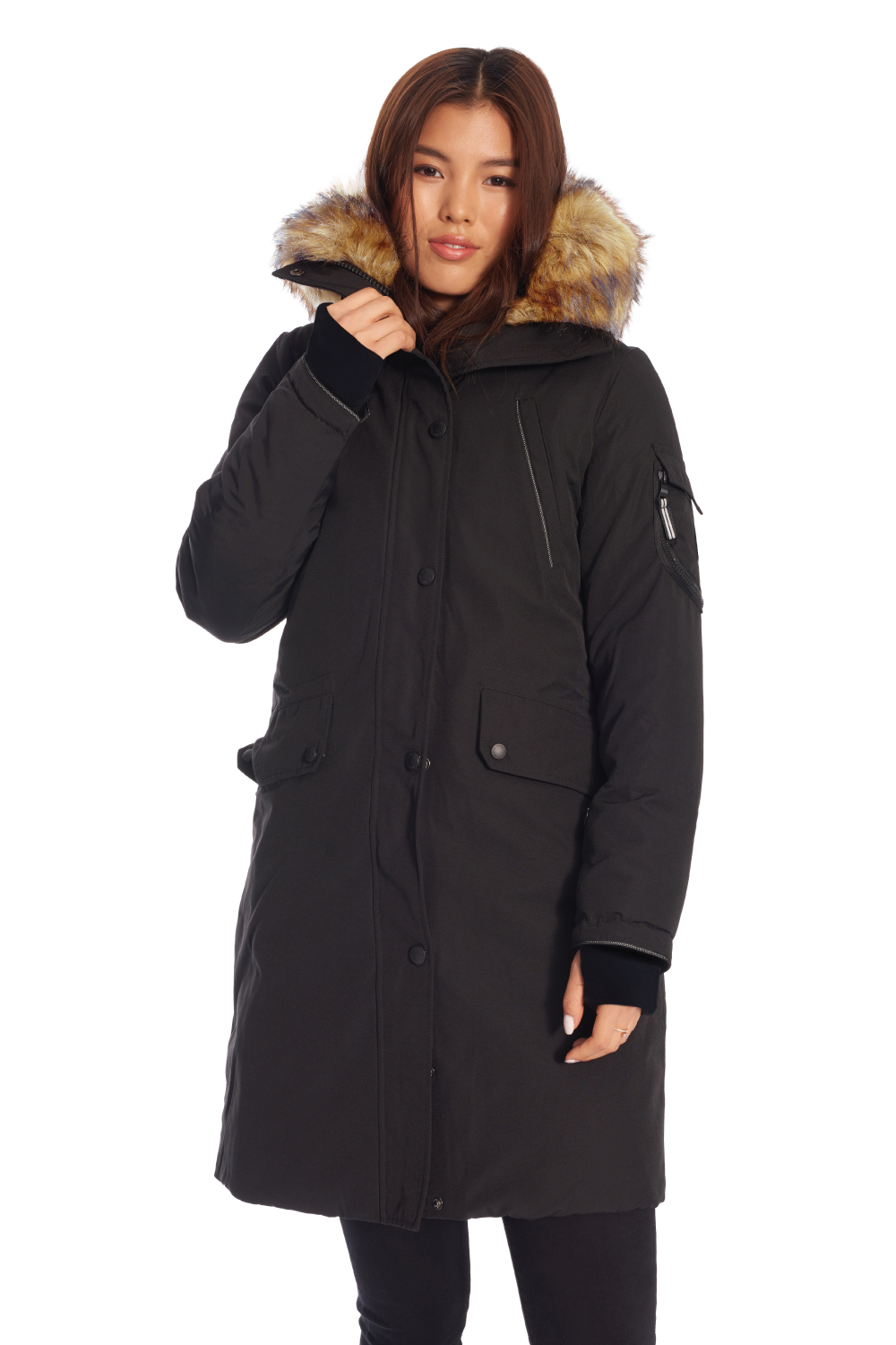 LAURENTIAN | WOMEN'S VEGAN DOWN (RECYCLED) LONG PARKA, BLACK LAURENTIAN | WOMEN'S VEGAN DOWN (RECYCLED) LONG PARKA, BLACK