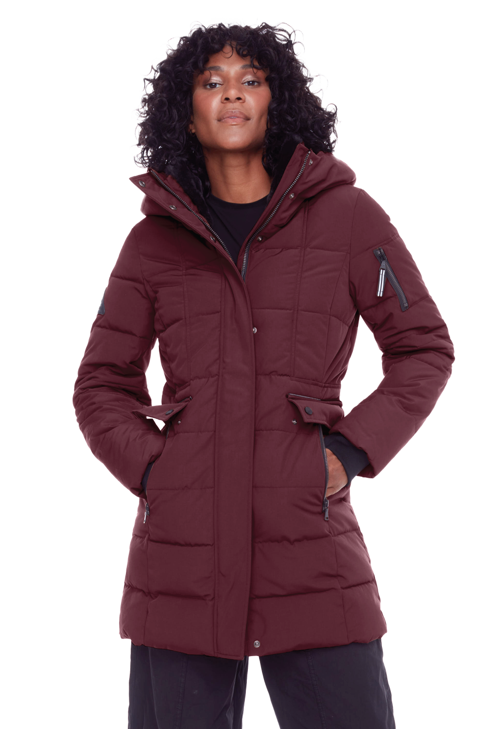 KOOTNEY | WOMEN'S VEGAN DOWN (RECYCLED) MID-LENGTH PARKA, GRAPE