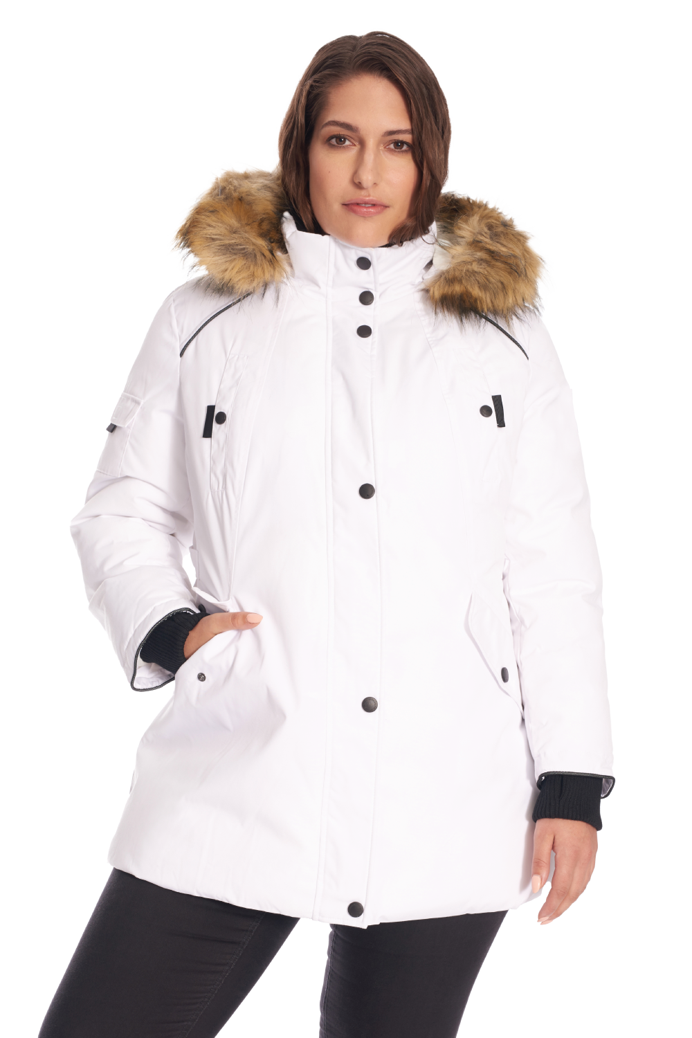 GLACIER PLUS | WOMEN'S VEGAN DOWN (RECYCLED) PARKA, WHITE (PLUS