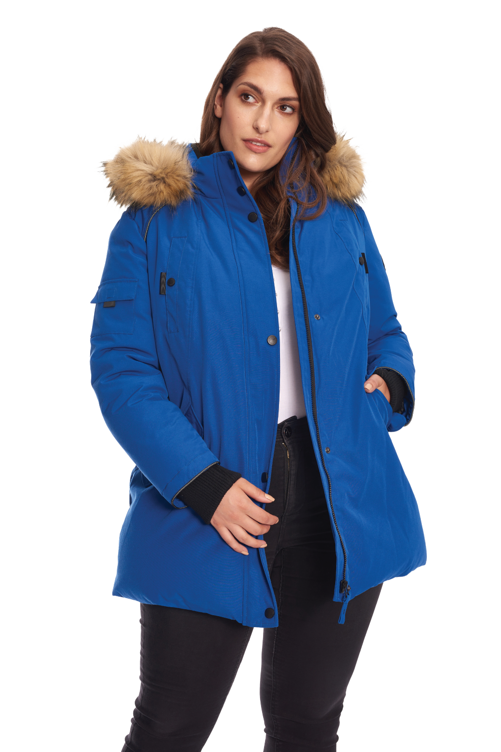 GLACIER PLUS | WOMEN'S VEGAN DOWN (RECYCLED) PARKA, COBALT (PLUS