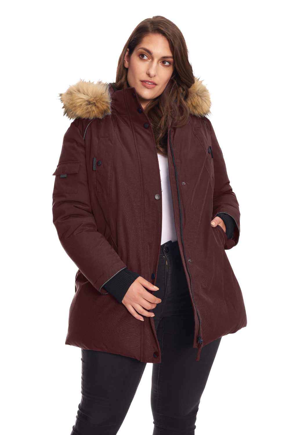 GLACIER PLUS | WOMEN'S VEGAN DOWN (RECYCLED) PARKA, GRAPE (PLUS