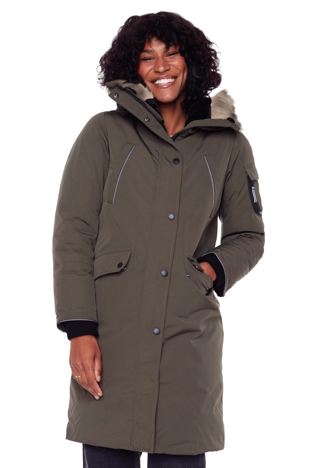 LAURENTIAN | WOMEN'S VEGAN DOWN (RECYCLED) LONG PARKA, OLIVE LAURENTIAN | WOMEN'S VEGAN DOWN (RECYCLED) LONG PARKA, OLIVE