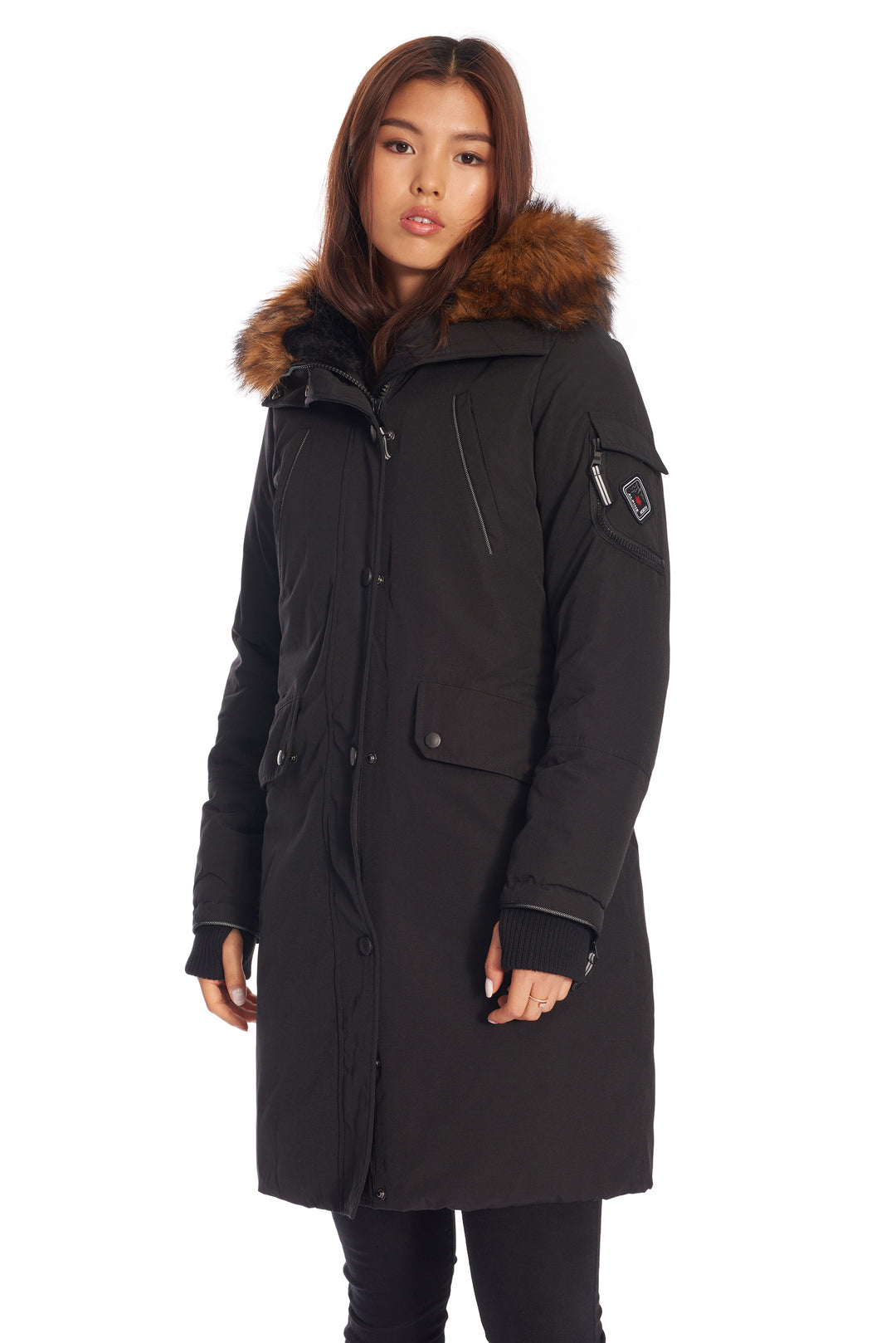 LAURENTIAN | WOMEN'S VEGAN DOWN (RECYCLED) LONG PARKA, BLACK
