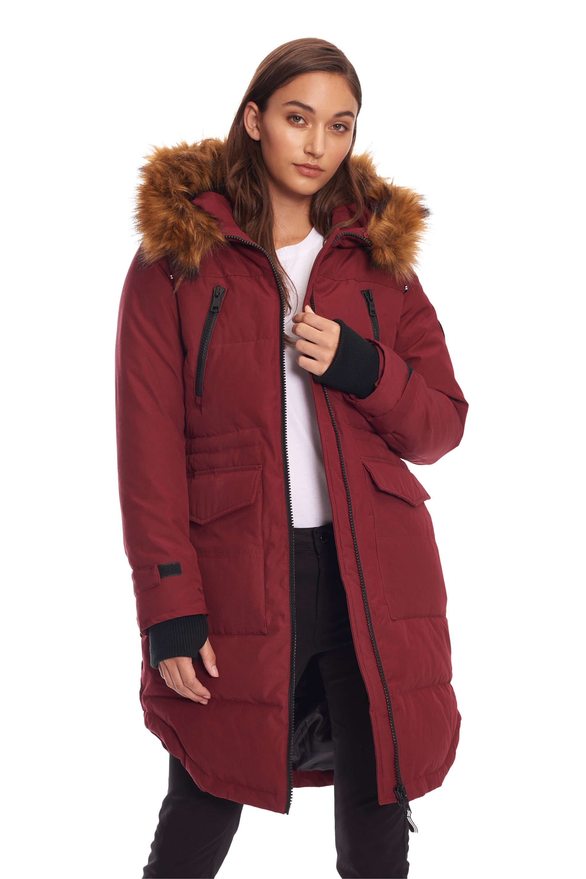 Alpine north womens vegan down drawstring winter parka hotsell