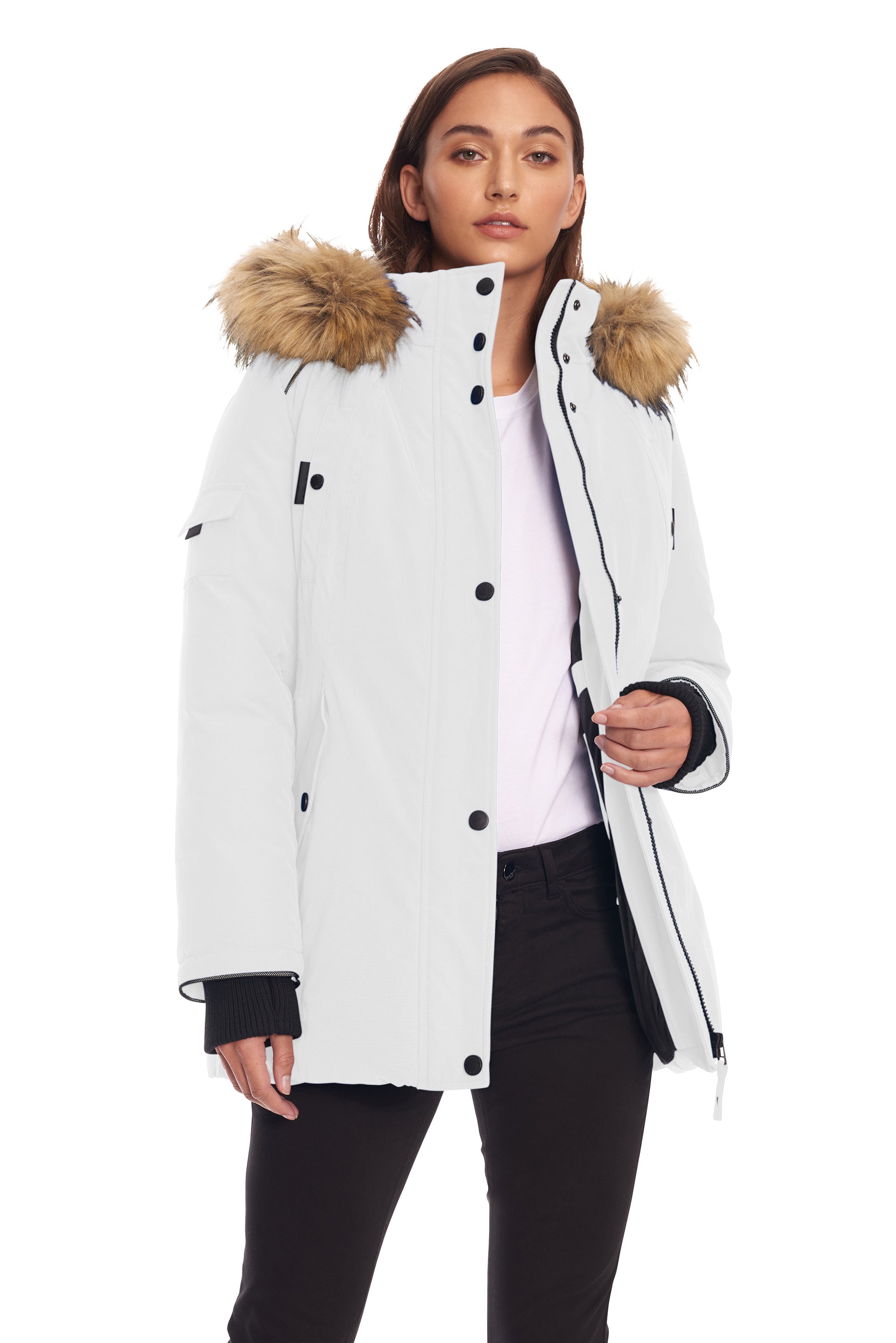 GLACIER | WOMEN'S VEGAN DOWN (RECYCLED) PARKA, WHITE – Alpine North US