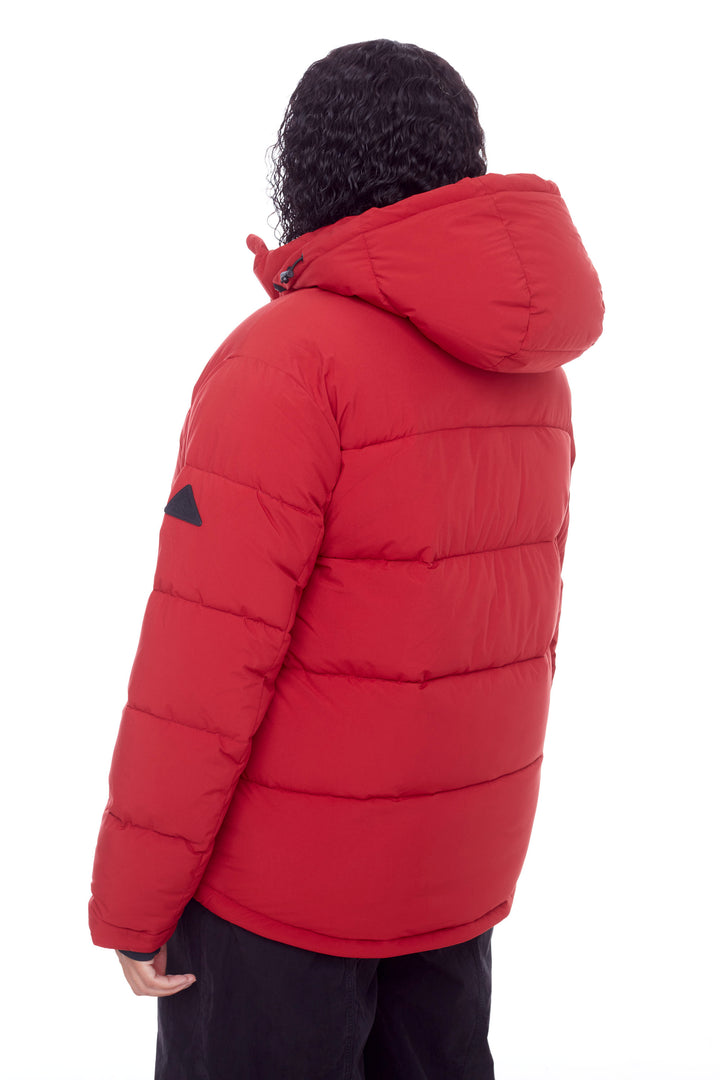 FORILLON PLUS | WOMEN'S VEGAN DOWN (RECYCLED) SHORT QUILTED PUFFER JACKET, DEEP RED (PLUS SIZE)