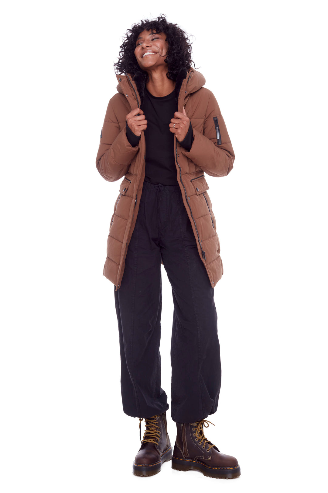 KOOTNEY | WOMEN'S VEGAN DOWN (RECYCLED) MID-LENGTH PARKA, MAPLE