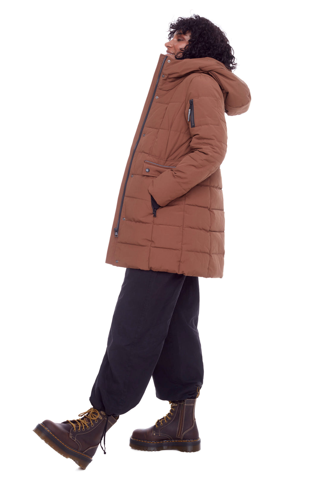 KOOTNEY | WOMEN'S VEGAN DOWN (RECYCLED) MID-LENGTH PARKA, MAPLE