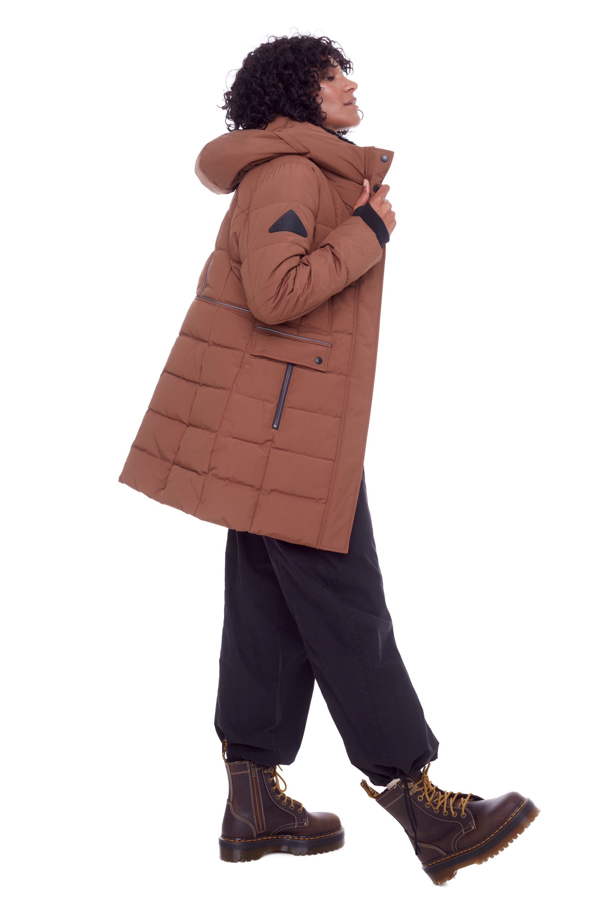 【極美品✨】martinique ふわふわ　ボートネックプルオーバー　ブラウン KOOTNEY | WOMEN'S VEGAN DOWN (RECYCLED) MID-LENGTH PARKA, MAPLE