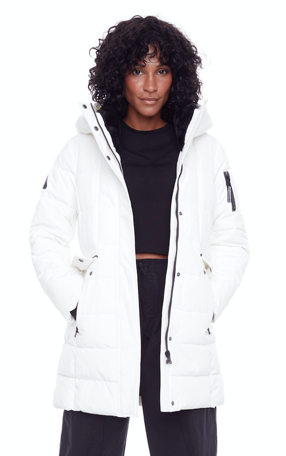 KOOTNEY | WOMEN'S VEGAN DOWN (RECYCLED) MID-LENGTH PARKA, CLOUD