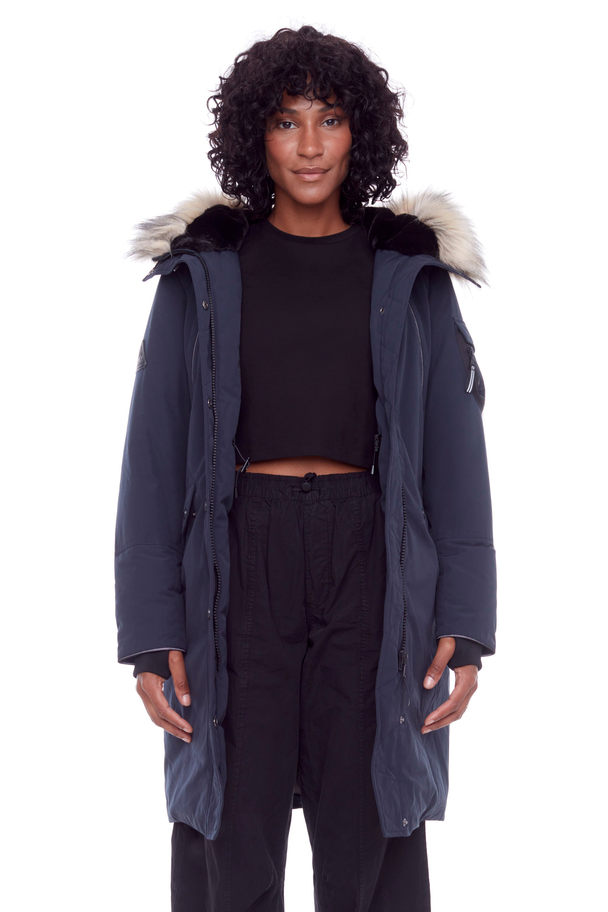LAURENTIAN | WOMEN'S VEGAN DOWN (RECYCLED) LONG PARKA, NAVY