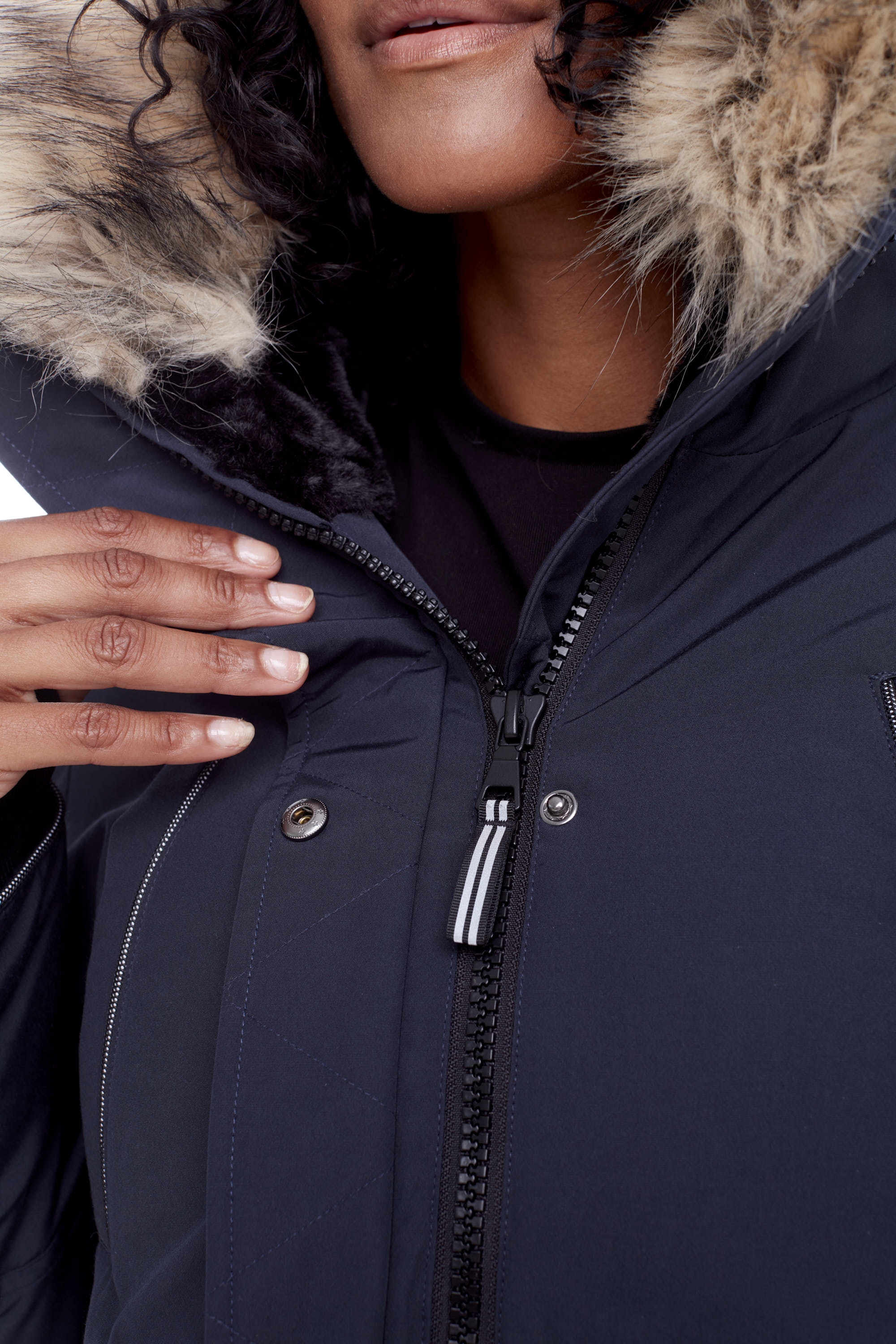LAURENTIAN | WOMEN'S VEGAN DOWN (RECYCLED) LONG PARKA, NAVY