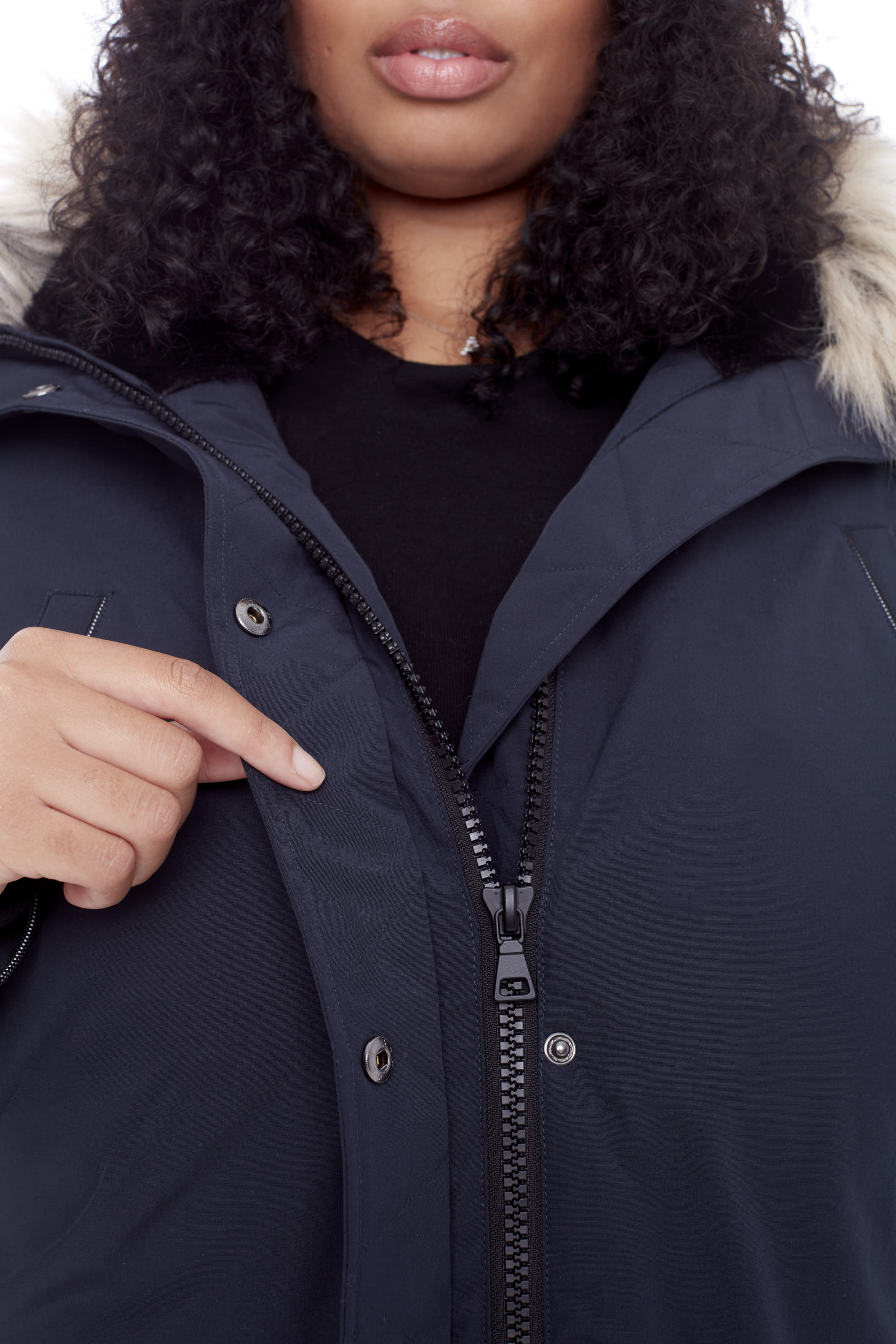 LAURENTIAN PLUS | WOMEN'S VEGAN DOWN (RECYCLED) LONG PARKA, NAVY