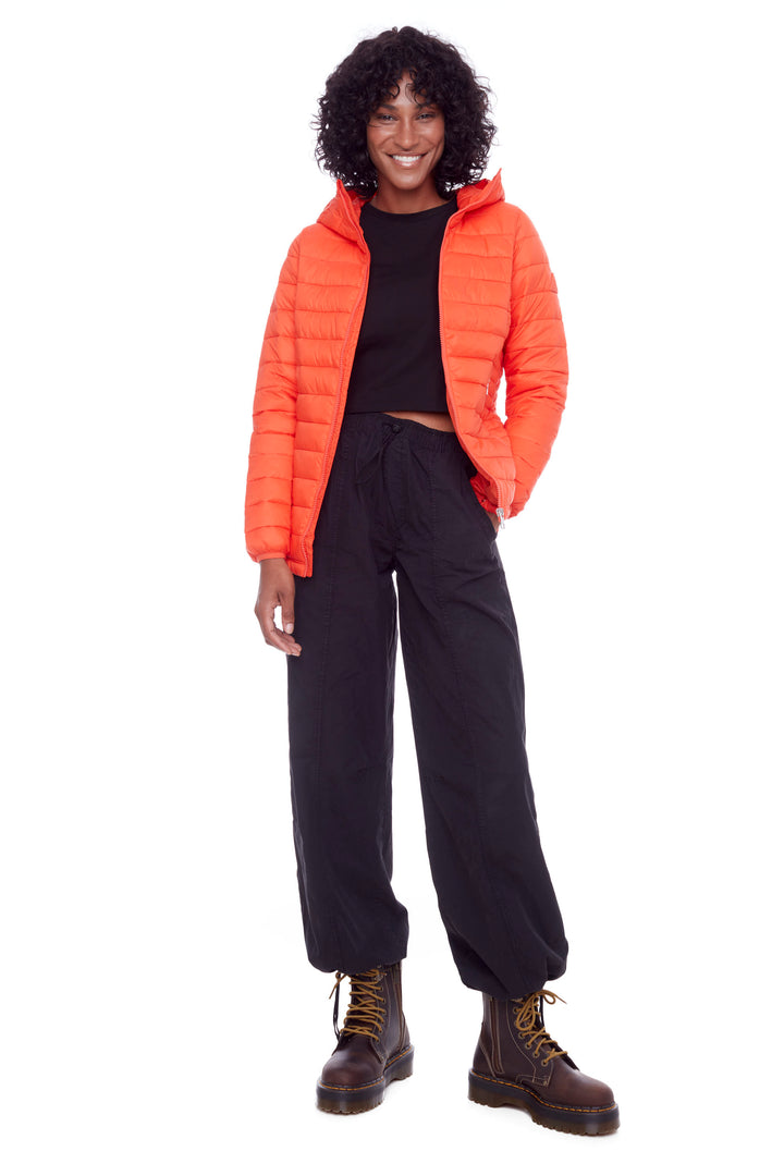 YOHO LADIES' | WOMEN'S VEGAN DOWN (RECYCLED) LIGHTWEIGHT PACKABLE PUFFER, TANGERINE