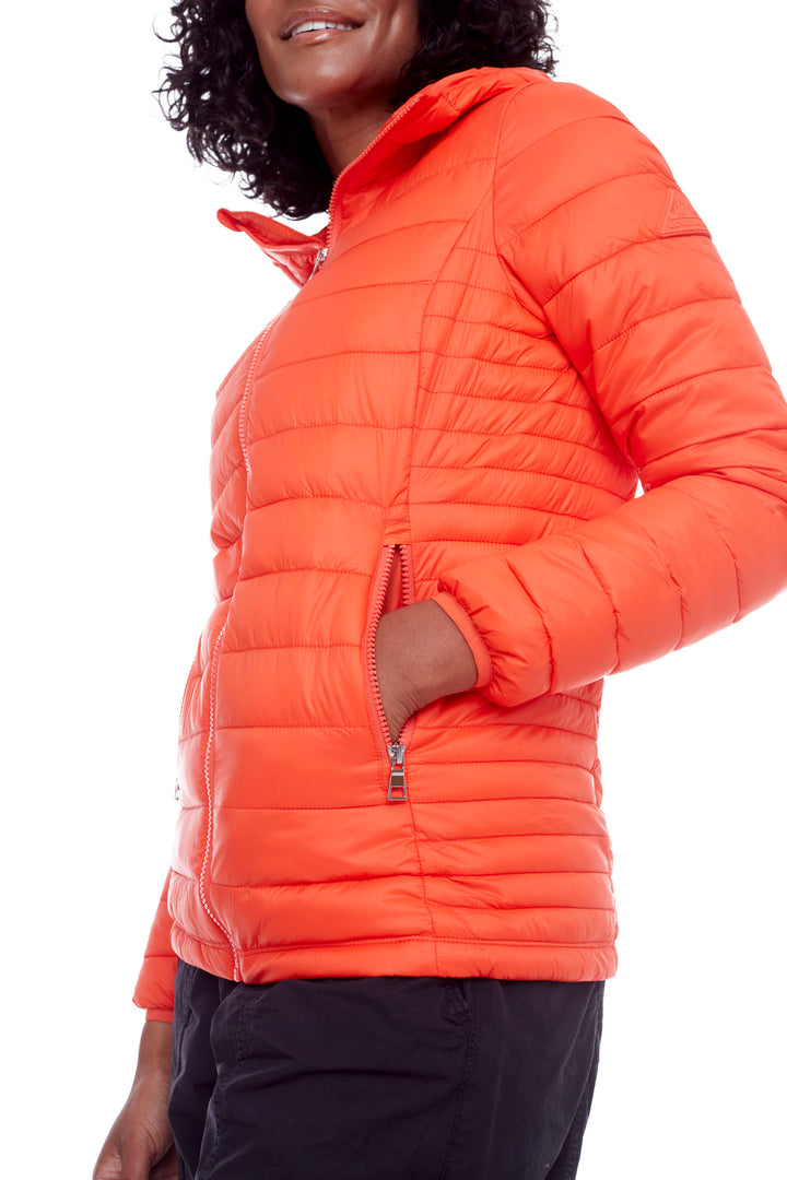 YOHO LADIES' | WOMEN'S VEGAN DOWN (RECYCLED) LIGHTWEIGHT PACKABLE PUFFER, TANGERINE