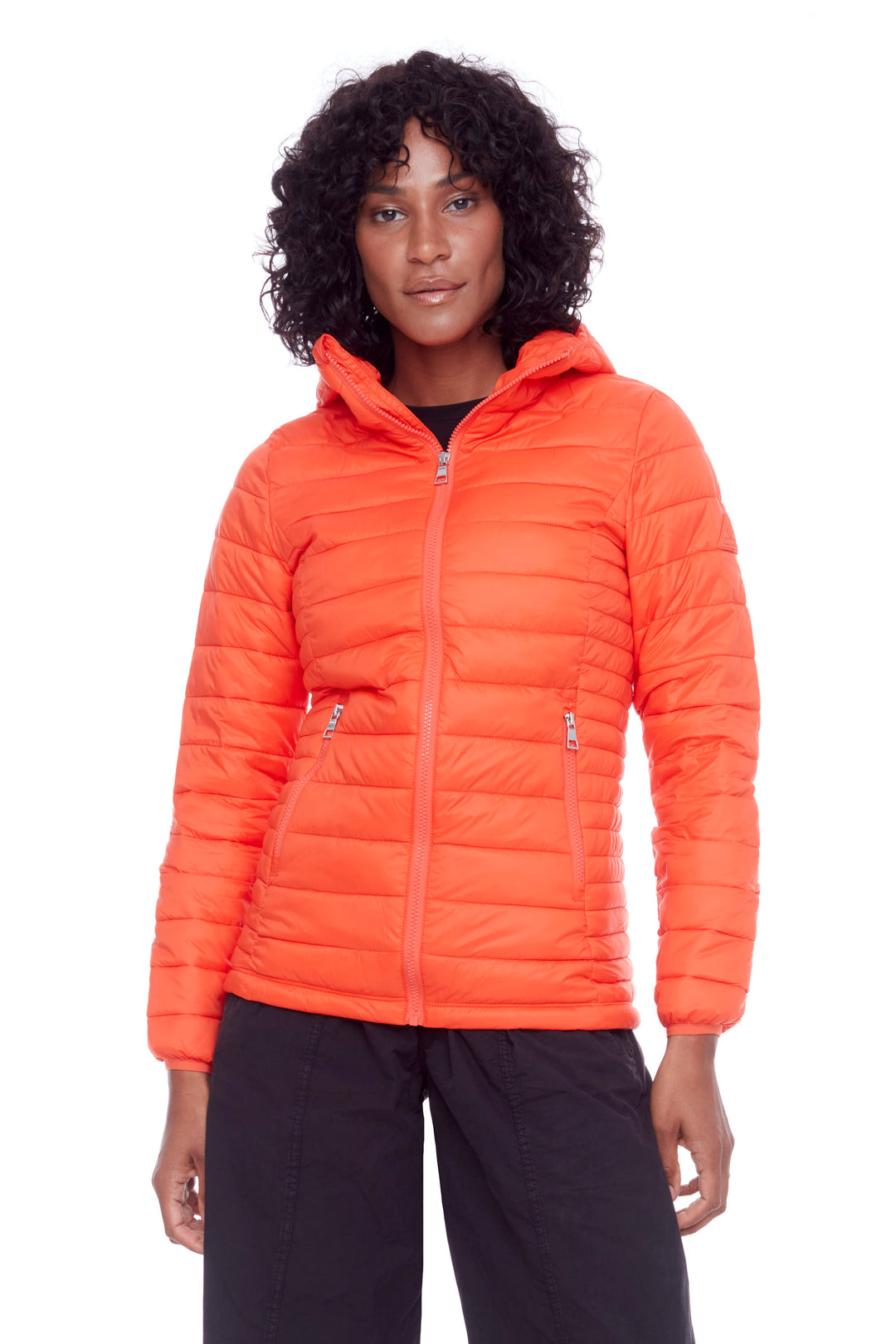 YOHO LADIES' | WOMEN'S VEGAN DOWN (RECYCLED) LIGHTWEIGHT PACKABLE PUFFER, TANGERINE