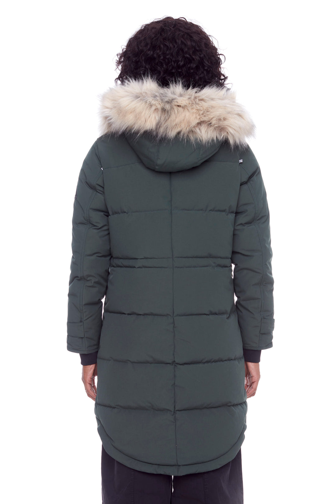 UKON | WOMEN'S VEGAN DOWN (RECYCLED) DRAWSTRING PARKA, DEEP GREEN