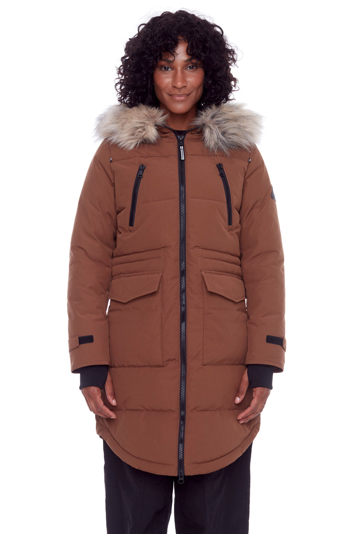 UKON | WOMEN'S VEGAN DOWN (RECYCLED) DRAWSTRING PARKA, MAPLE