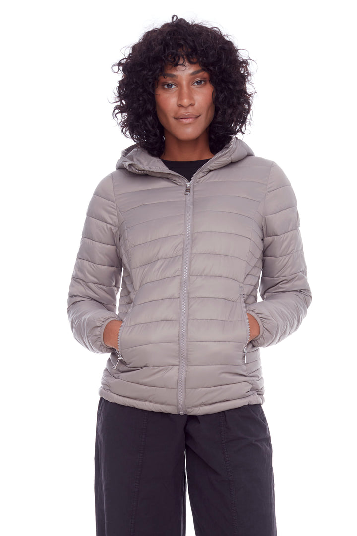 YOHO LADIES' | WOMEN'S VEGAN DOWN (RECYCLED) LIGHTWEIGHT PACKABLE PUFFER, TAUPE