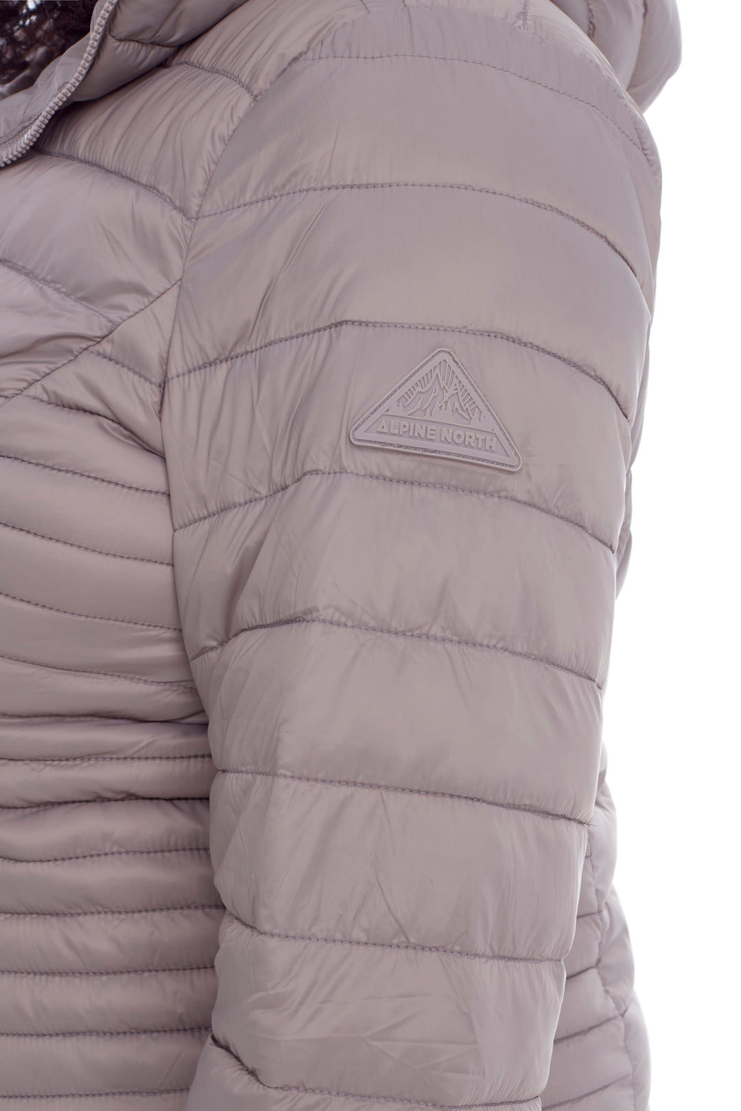 YOHO PLUS | WOMEN'S VEGAN DOWN (RECYCLED) LIGHTWEIGHT PACKABLE PUFFER, TAUPE (PLUS SIZE)