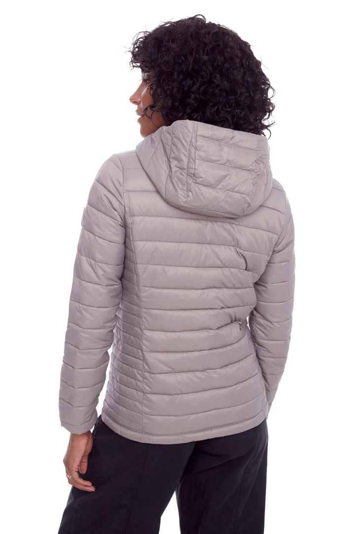 YOHO LADIES' | WOMEN'S VEGAN DOWN (RECYCLED) LIGHTWEIGHT PACKABLE PUFFER, TAUPE