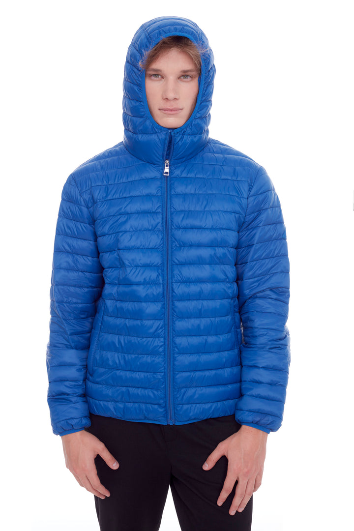 YOHO MEN'S | MEN'S VEGAN DOWN (RECYCLED) LIGHTWEIGHT PACKABLE PUFFER, COBALT
