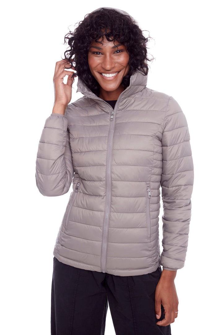 YOHO LADIES' | WOMEN'S VEGAN DOWN (RECYCLED) LIGHTWEIGHT PACKABLE PUFFER, TAUPE