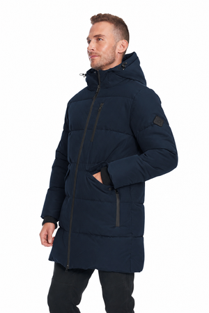 JASPER | MEN'S VEGAN DOWN (RECYCLED) PUFFER COAT, NAVY