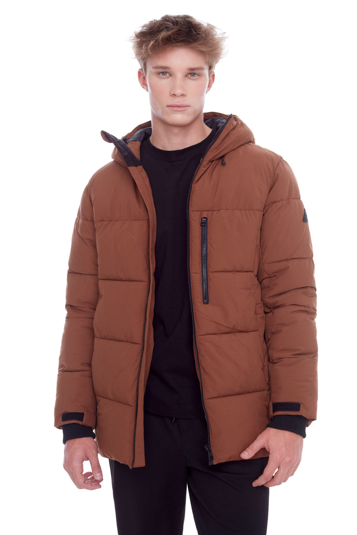 BANFF | MEN'S VEGAN DOWN (RECYCLED) MID-WEIGHT QUILTED PUFFER JACKET, MAPLE