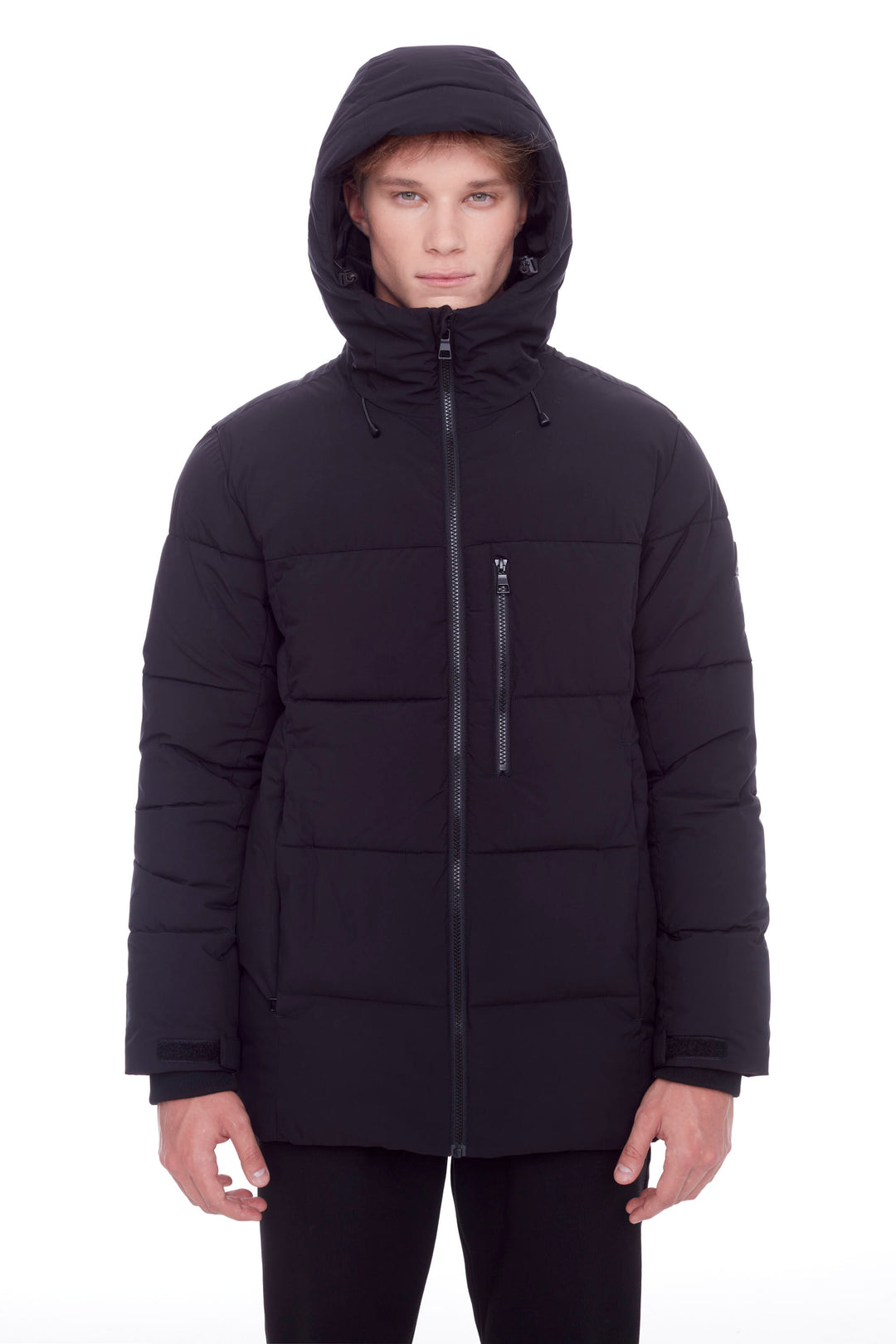 BANFF | MEN'S VEGAN DOWN (RECYCLED) MID-WEIGHT QUILTED PUFFER JACKET, BLACK