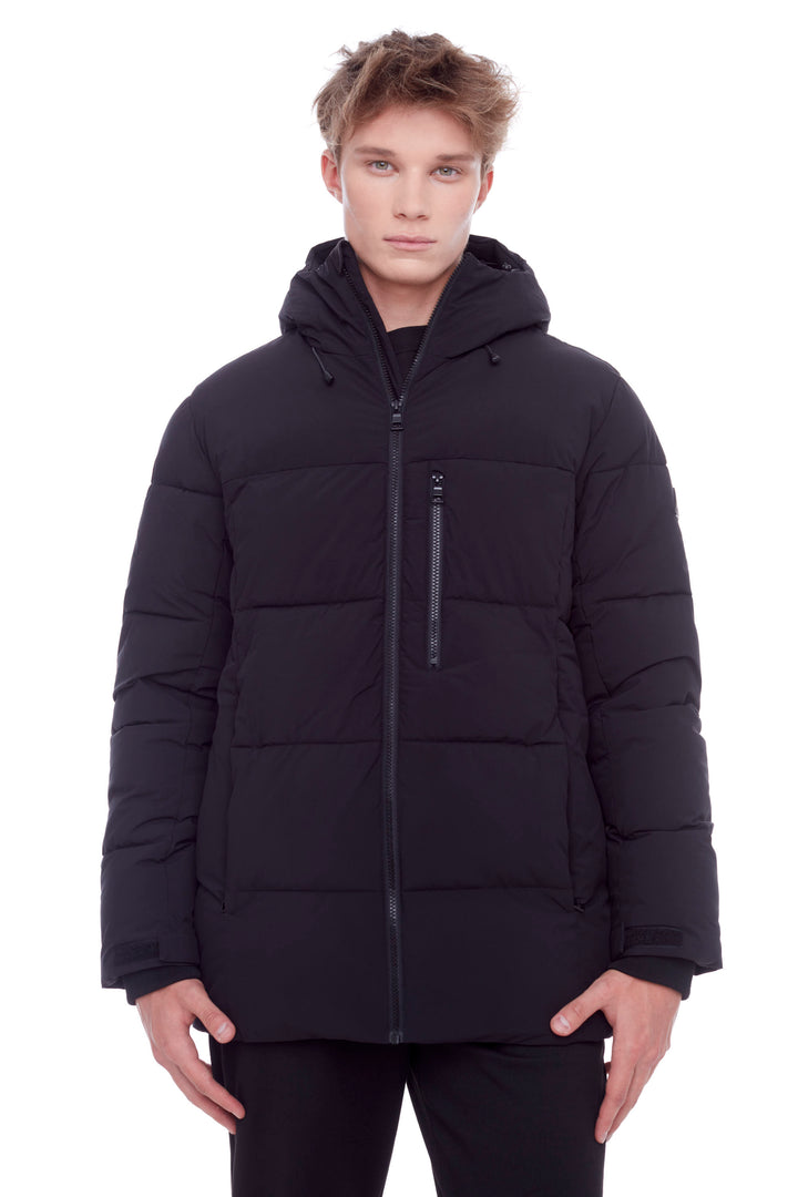 BANFF | MEN'S VEGAN DOWN (RECYCLED) MID-WEIGHT QUILTED PUFFER JACKET, BLACK