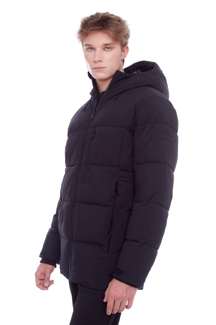 BANFF | MEN'S VEGAN DOWN (RECYCLED) MID-WEIGHT QUILTED PUFFER JACKET, BLACK