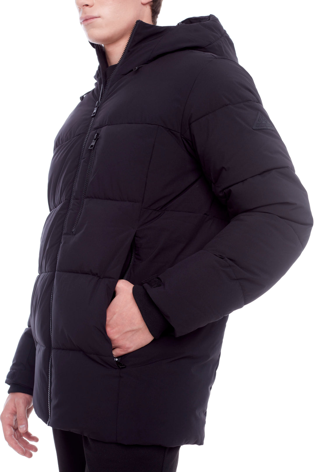 BANFF | MEN'S VEGAN DOWN (RECYCLED) MID-WEIGHT QUILTED PUFFER JACKET, BLACK