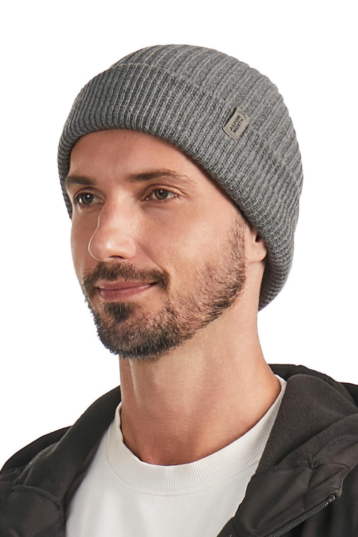 UNISEX CUFF BEANIE, HEATHER GREY