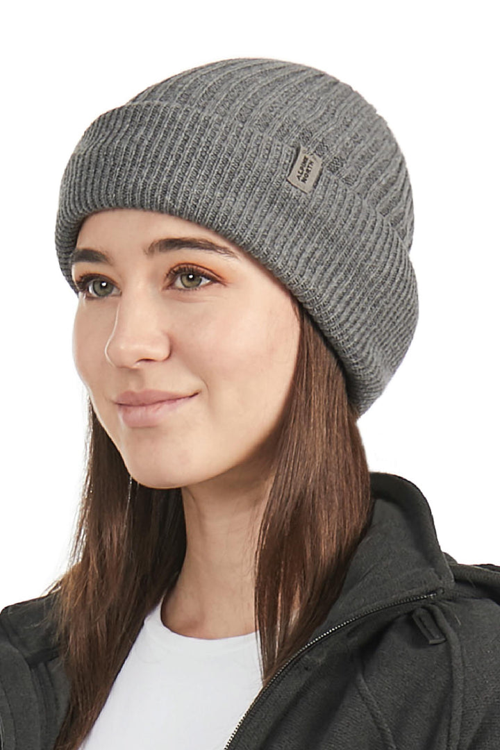 UNISEX CUFF BEANIE, HEATHER GREY