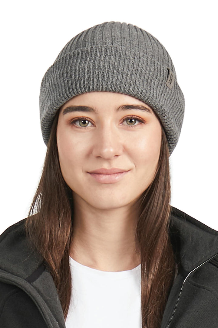 UNISEX CUFF BEANIE, HEATHER GREY