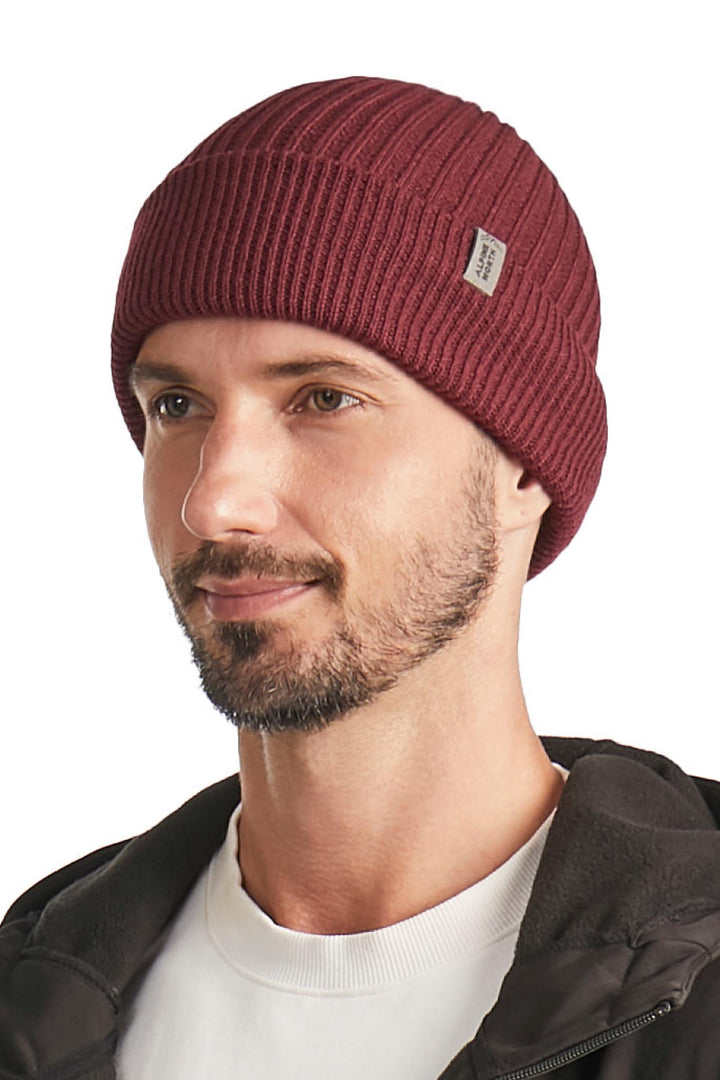UNISEX CUFF BEANIE, WINE