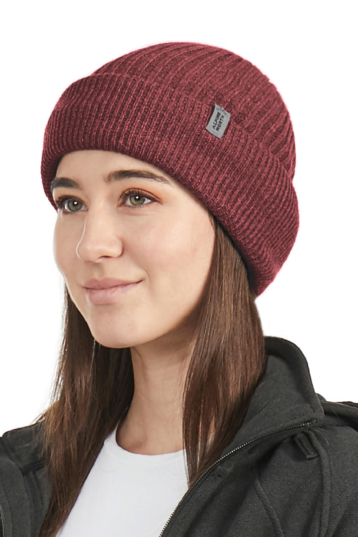 UNISEX CUFF BEANIE, WINE