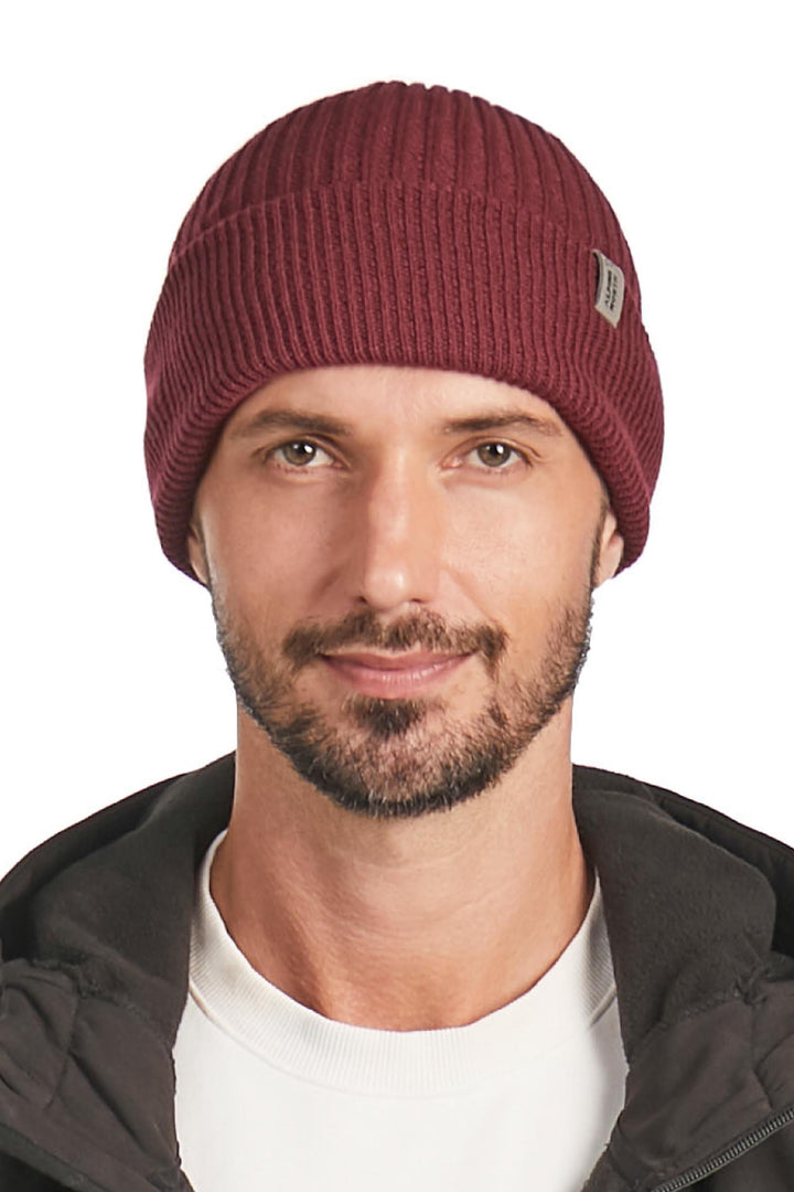 UNISEX CUFF BEANIE, WINE