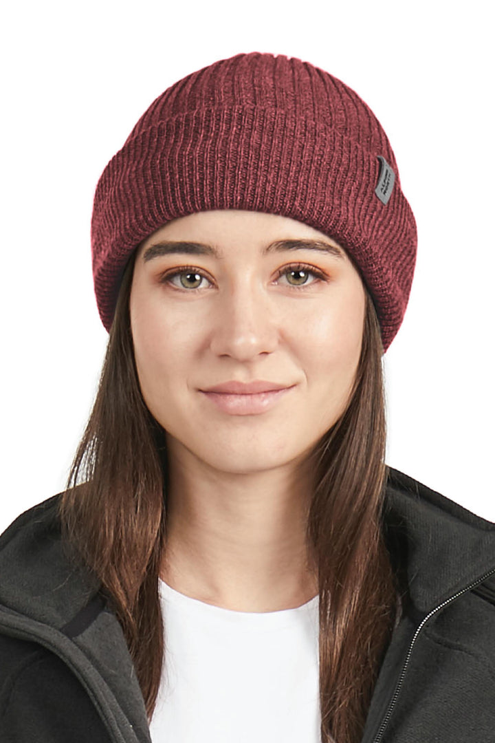 UNISEX CUFF BEANIE, WINE