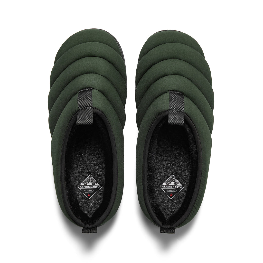 SEATON | INSULATED PUFFER SLIPPERS, DARK GREEN