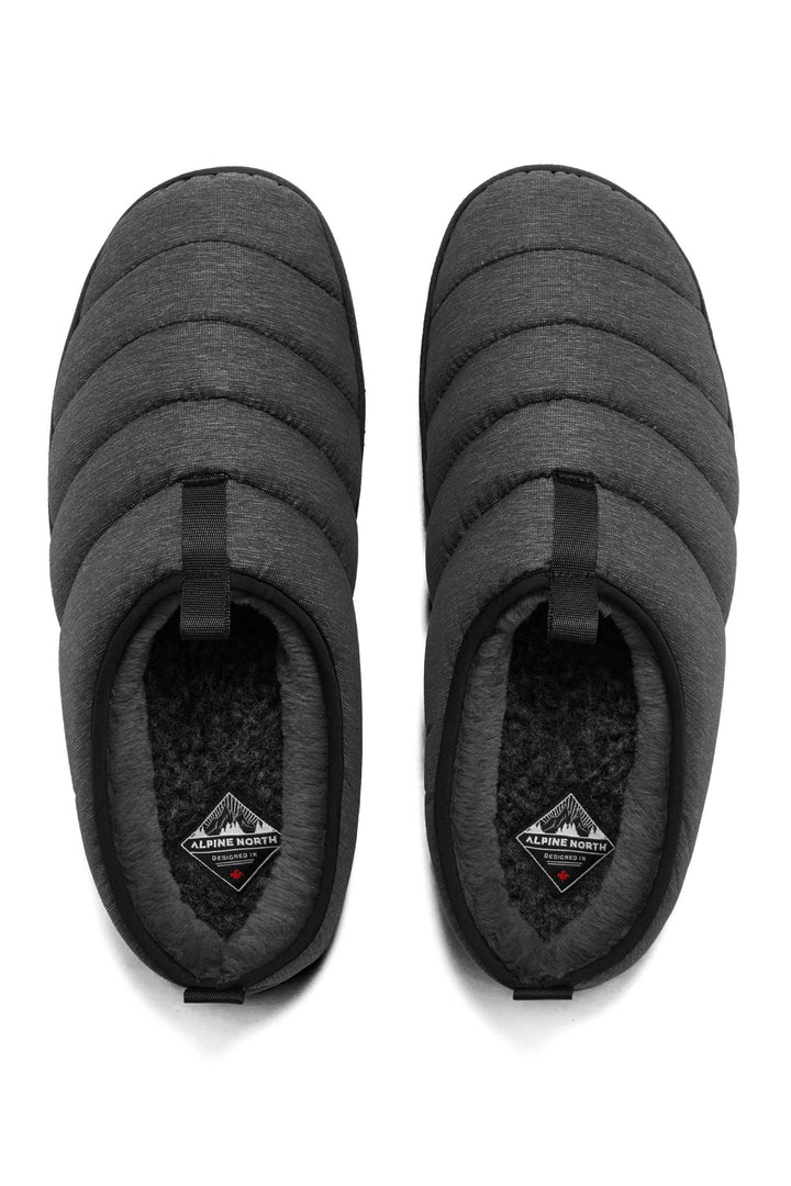 INSULATED PUFFER SLIPPERS, GREY