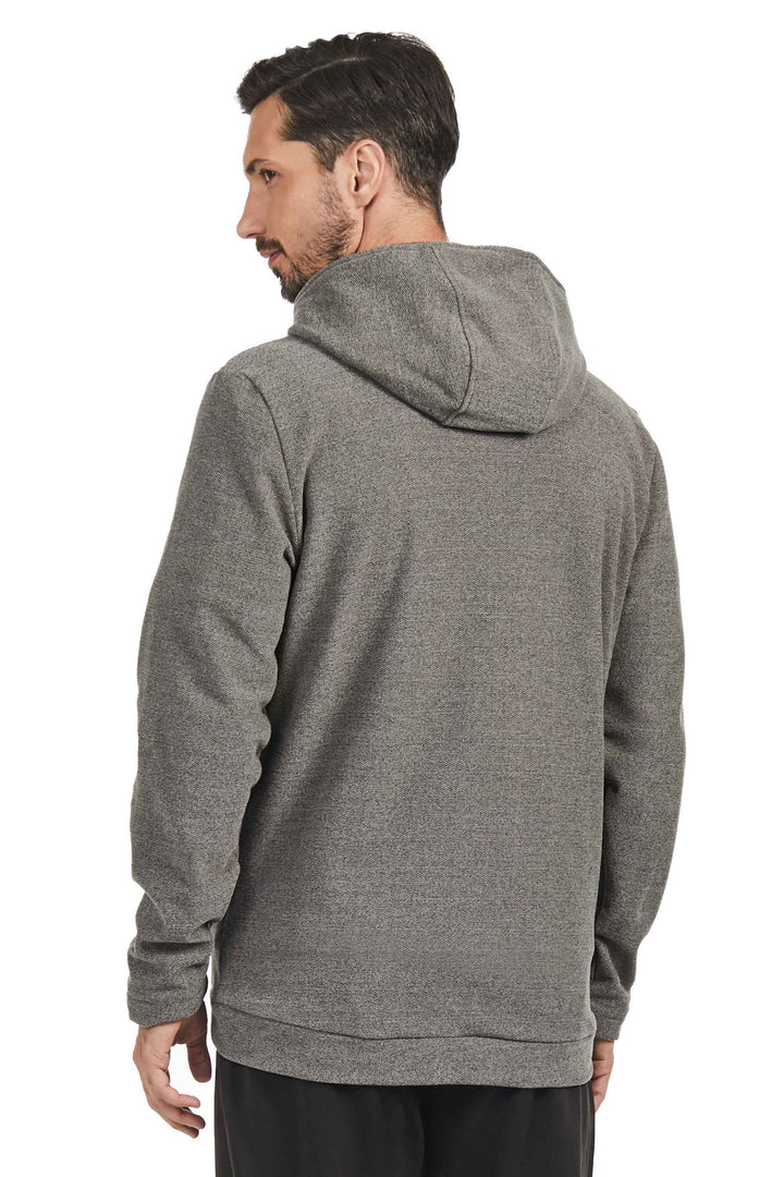 MEN'S FLEECE FULL ZIP SWEATER, GREY HEATHER
