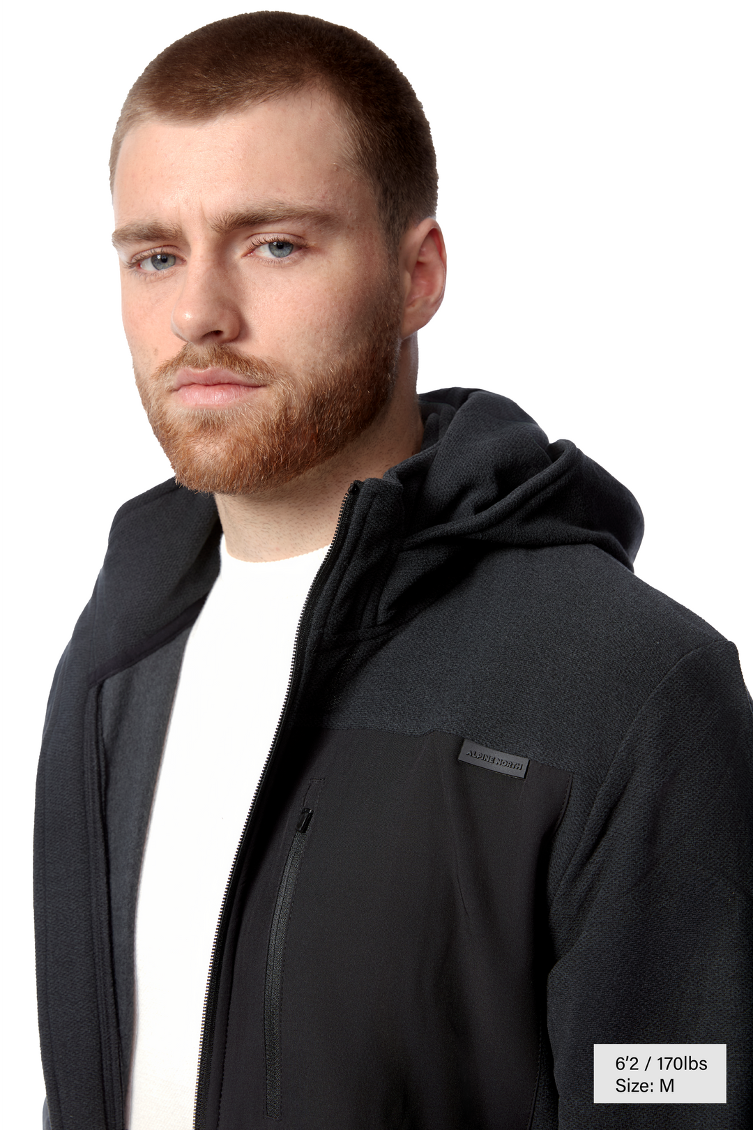 MEN'S FLEECE FULL ZIP SWEATER, BLACK HEATHER
