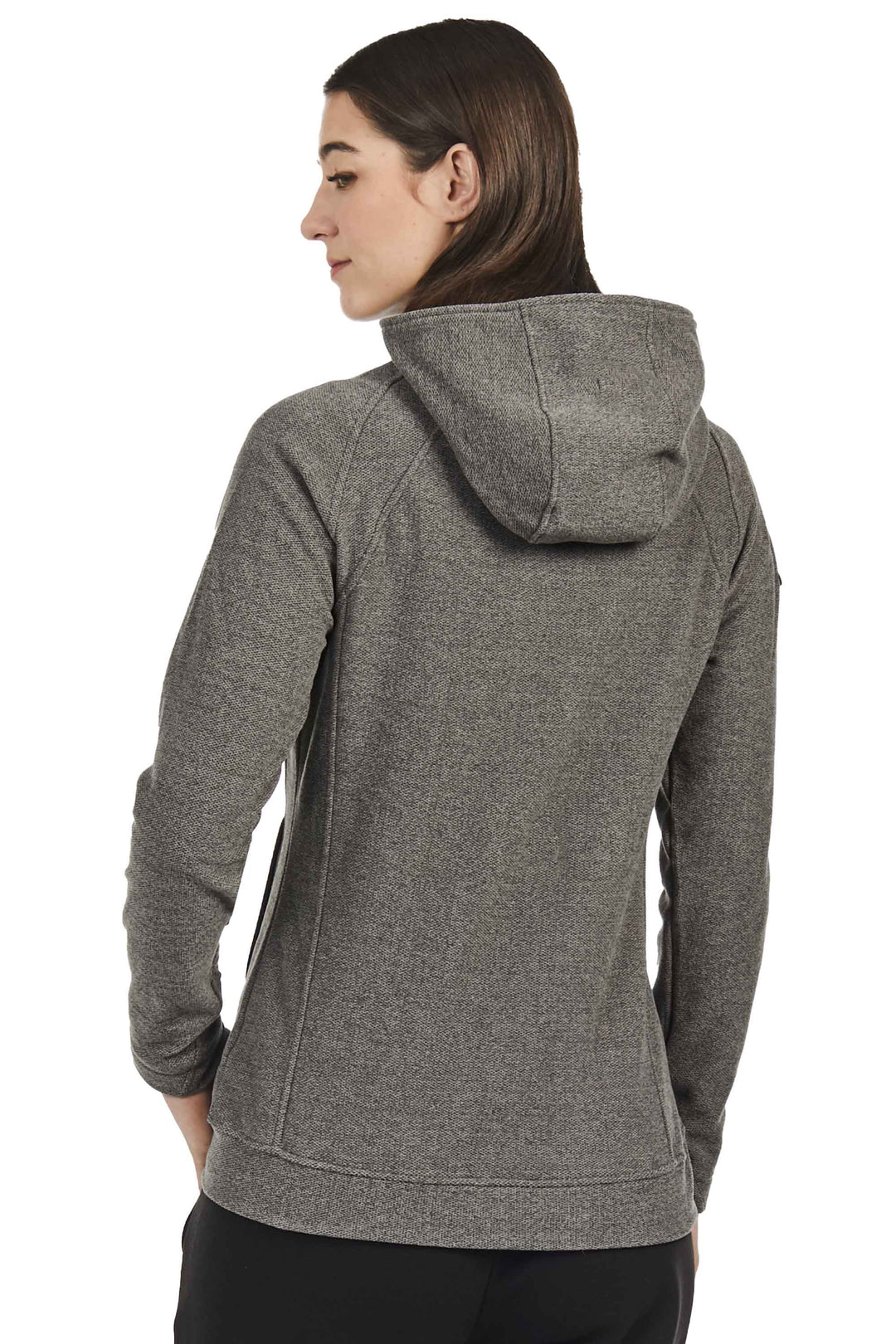 WOMEN'S FLEECE FULL ZIP SWEATER, GREY HEATHER