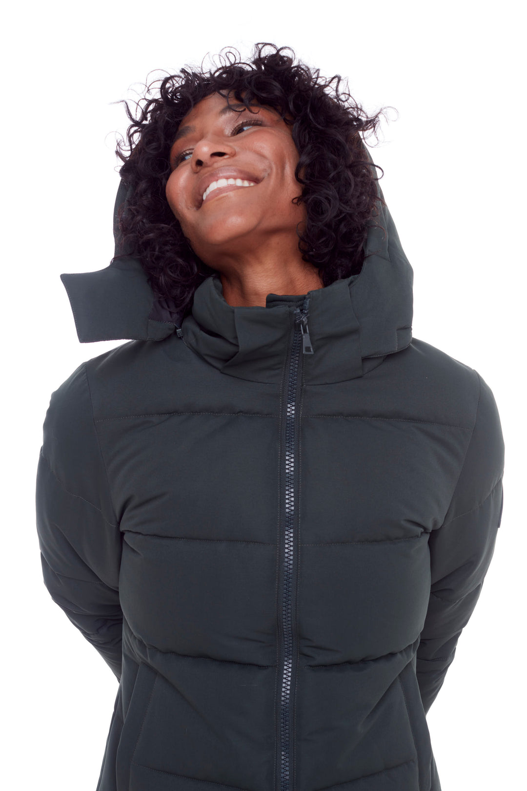 KLUANE | WOMEN'S VEGAN DOWN (RECYCLED) ULTRA LONG LENGTH PARKA, FOREST GREEN