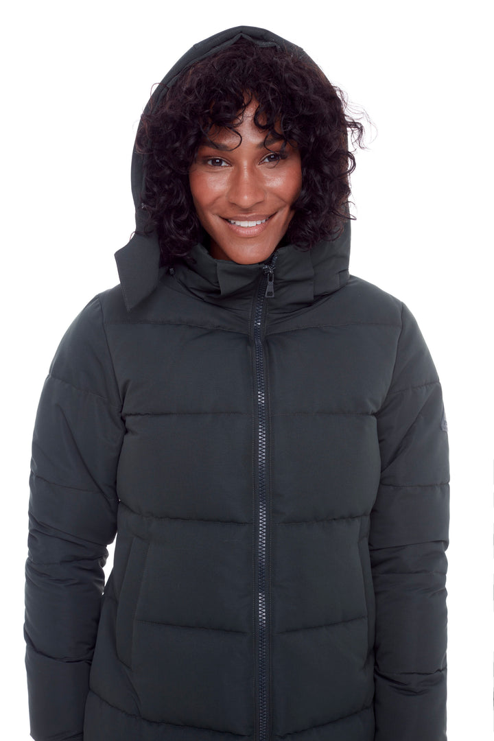 KLUANE | WOMEN'S VEGAN DOWN (RECYCLED) ULTRA LONG LENGTH PARKA, FOREST GREEN