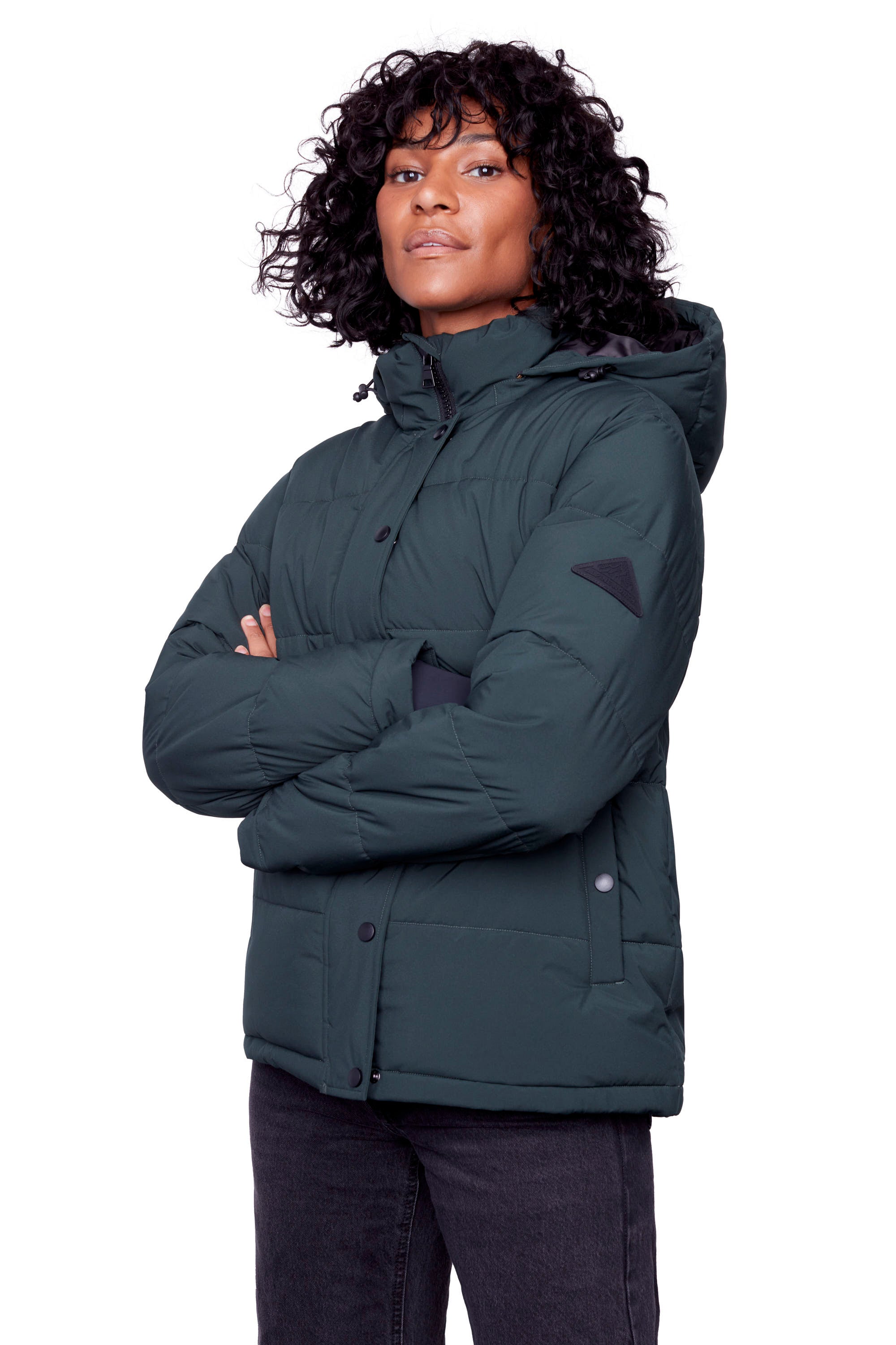 FORILLON | WOMEN'S VEGAN DOWN (RECYCLED) SHORT PUFFER JACKET, DEEP