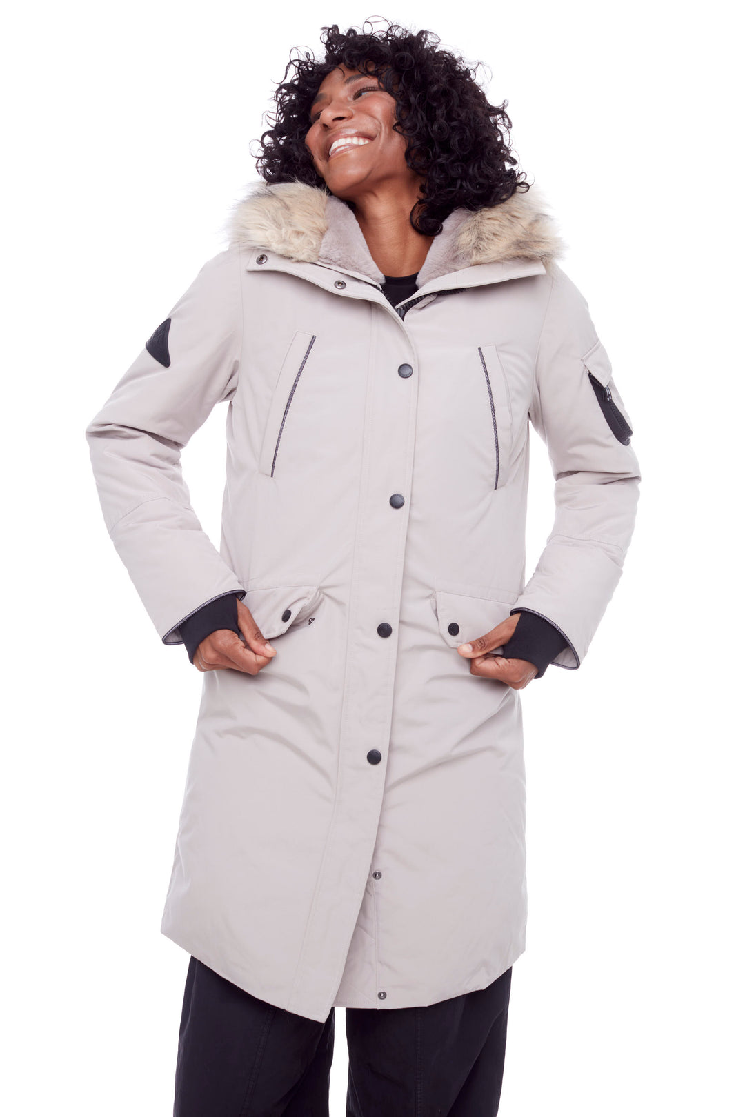 LAURENTIAN | WOMEN'S VEGAN DOWN (RECYCLED) LONG PARKA, TAUPE